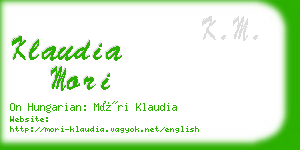 klaudia mori business card